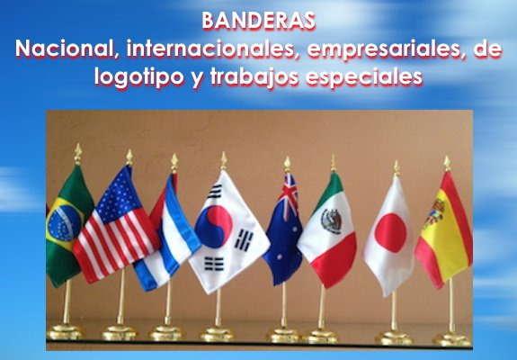 VENTA DE BANDERAS NACIONALES, INTERNACIONALES, EMPRESARIALES Y DE LOGOTIPO